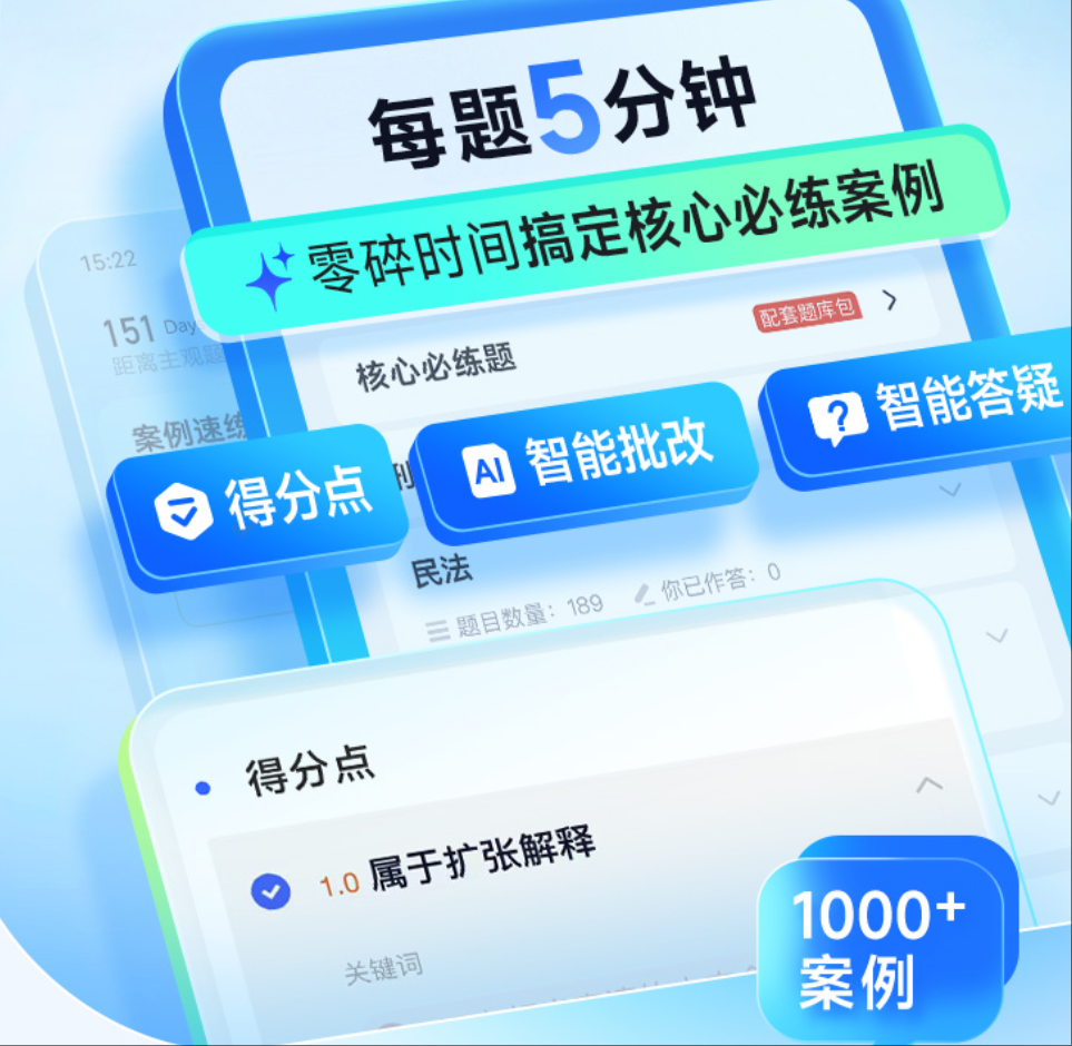 每题 5 分钟觉晓问搞定 · 1000+ 真题案例 · 智能批改