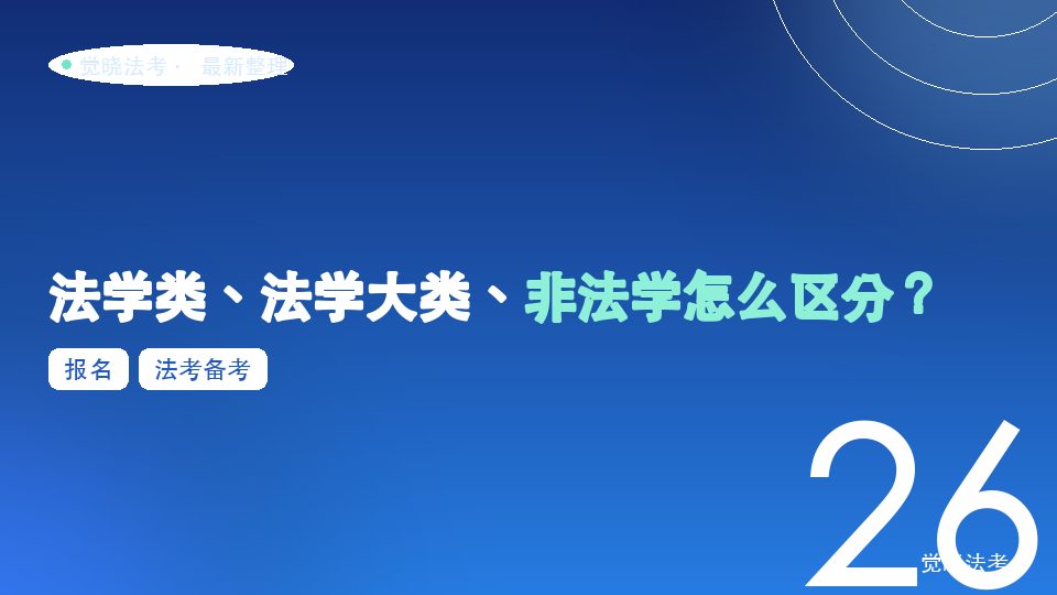 法学类、法学大类、非法学怎么区分？2026法考报名前先看这篇