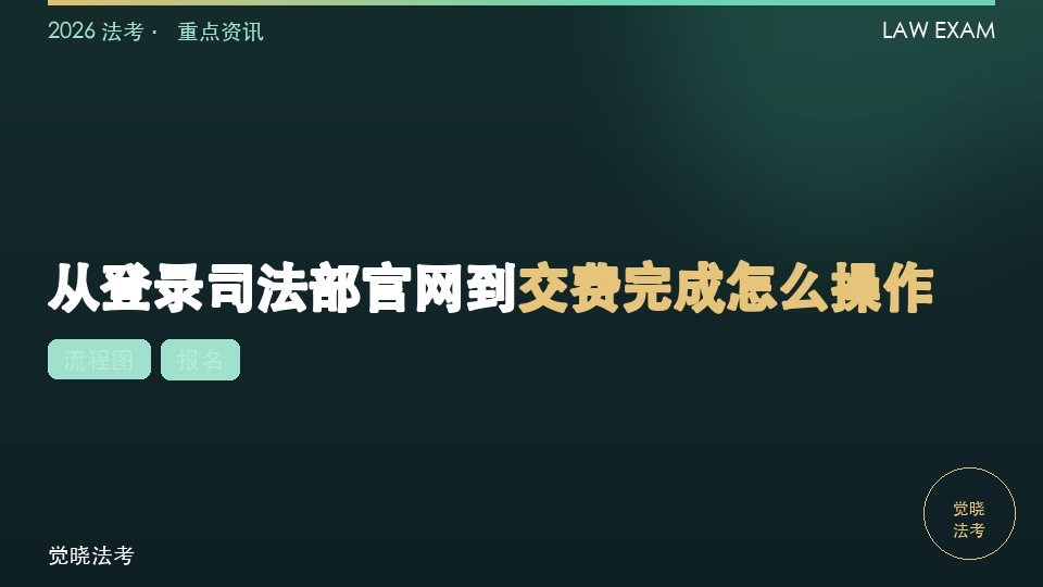 2026法考报名全流程图解：从登录司法部官网到交费完成怎么操作